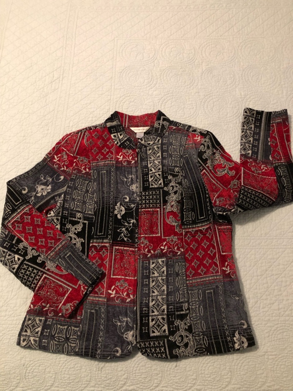 Vintage Christopher & Banks tapestry blazer jacket day coat. Size large.